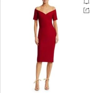 Off the shoulder red dress